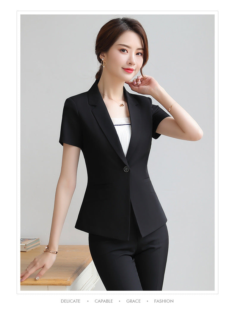 White collar professional suit OL women's fashion 2023 spring new slim fit slim suit skirt summer work clothes