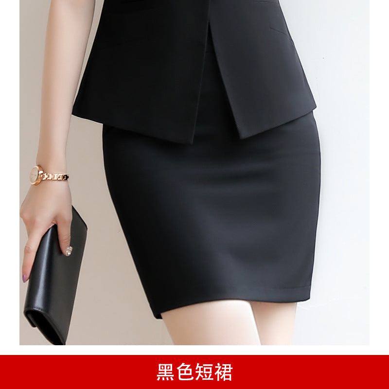 White collar professional suit OL women's fashion 2023 spring new slim fit slim suit skirt summer work clothes