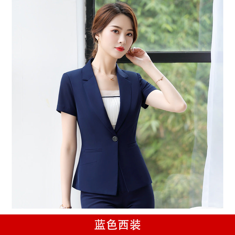 White collar professional suit OL women's fashion 2023 spring new slim fit slim suit skirt summer work clothes