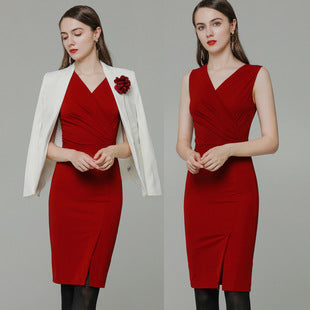 Business attire suit autumn and winter work fashion temperament Goddess fan suit hotel front desk consultant beauty salon overalls