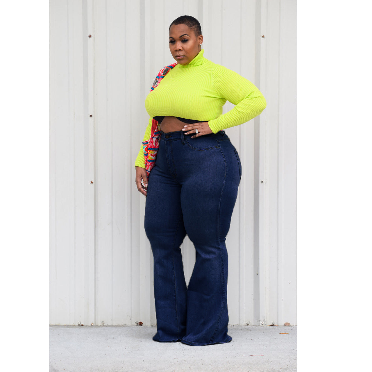 Plus Size Slim Wide Leg Flared Elastic Jeans
