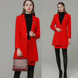 Workplace Women's Elegant Office Workers Korean Style Suit Skirt Two-piece Fashionable Casual British Style Small Suit suit