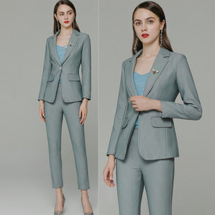 Business Wear Women's Autumn Long-sleeved OL Business suit Pants Slim-fit Interview Dress Overalls Three-piece Set