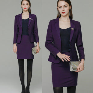 Business attire suit autumn and winter work fashion temperament Goddess fan suit hotel front desk consultant beauty salon overalls