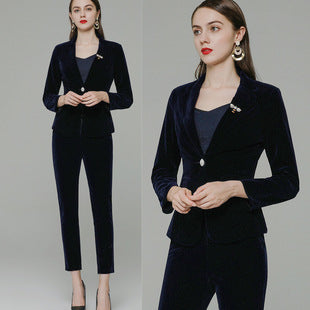2022 spring, autumn and winter new professional suit striped overalls jewelry suit suit cross-border a generation of hair