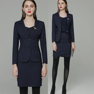 Business attire suit autumn and winter work fashion temperament Goddess fan suit hotel front desk consultant beauty salon overalls