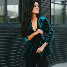 Independent Site Amazon Cross-Border Gold Velvet Short Top for Women 2025 New European and American Clothing Small Suit Jacket