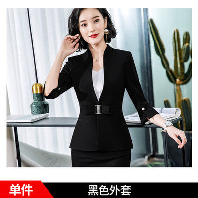 High-End Mid-Sleeve Suit Skirt, Summer Fashionable Professional Suit, Women's Jewelry Store Work Clothes, Beauty Salon Work Clothes