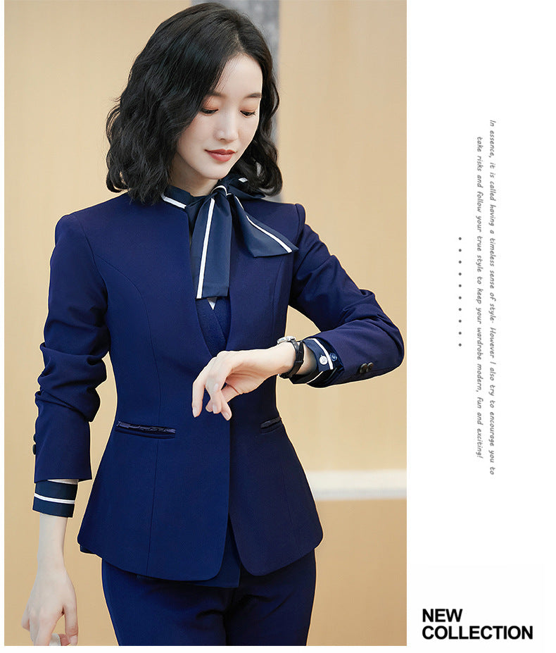 Business attire suit autumn and winter work fashion temperament Goddess fan suit hotel front desk consultant beauty salon overalls