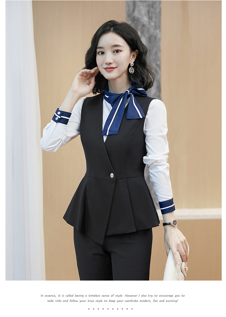 Business attire suit autumn and winter work fashion temperament Goddess fan suit hotel front desk consultant beauty salon overalls