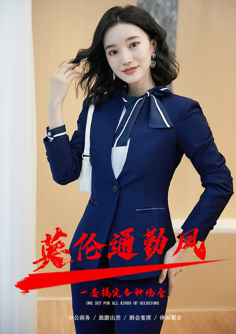 Business attire suit autumn and winter work fashion temperament Goddess fan suit hotel front desk consultant beauty salon overalls