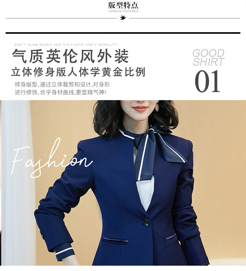 Business attire suit autumn and winter work fashion temperament Goddess fan suit hotel front desk consultant beauty salon overalls