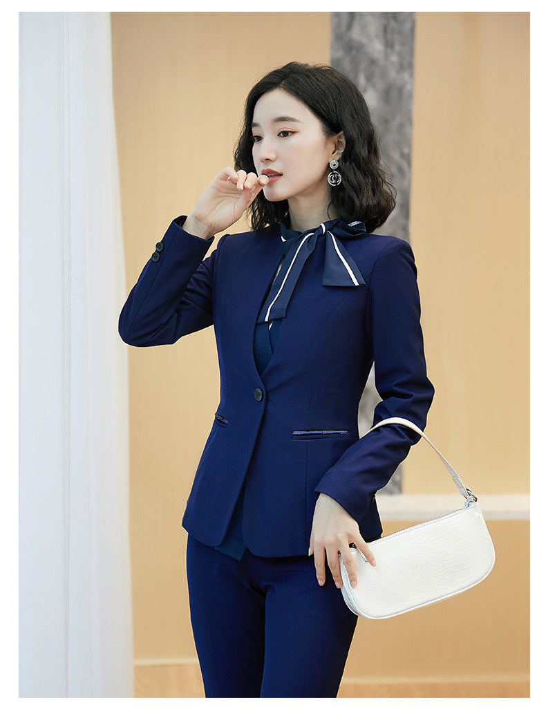 Business attire suit autumn and winter work fashion temperament Goddess fan suit hotel front desk consultant beauty salon overalls