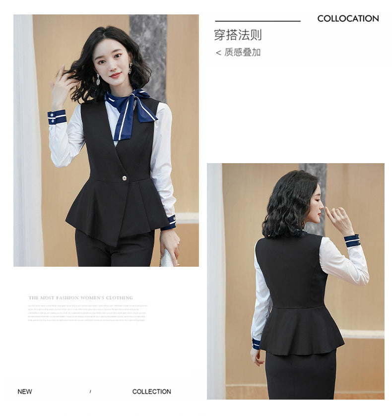 Business attire suit autumn and winter work fashion temperament Goddess fan suit hotel front desk consultant beauty salon overalls