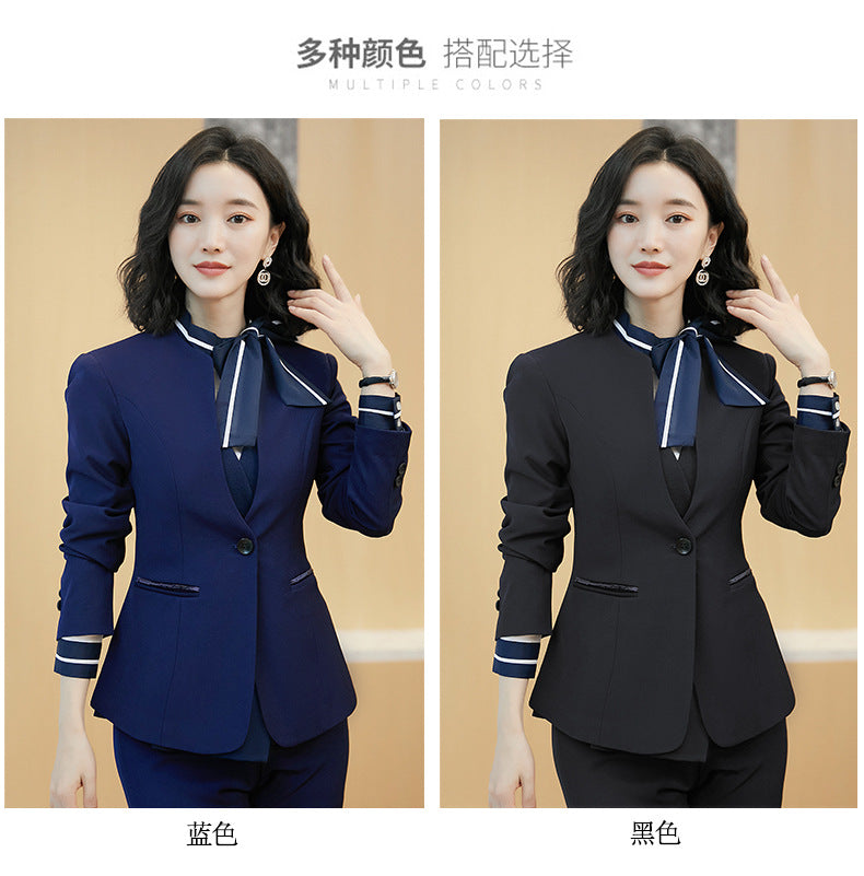Business attire suit autumn and winter work fashion temperament Goddess fan suit hotel front desk consultant beauty salon overalls