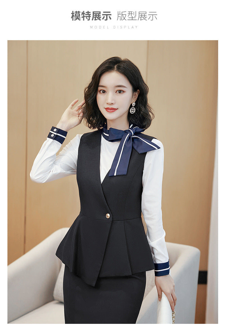 Business attire suit autumn and winter work fashion temperament Goddess fan suit hotel front desk consultant beauty salon overalls