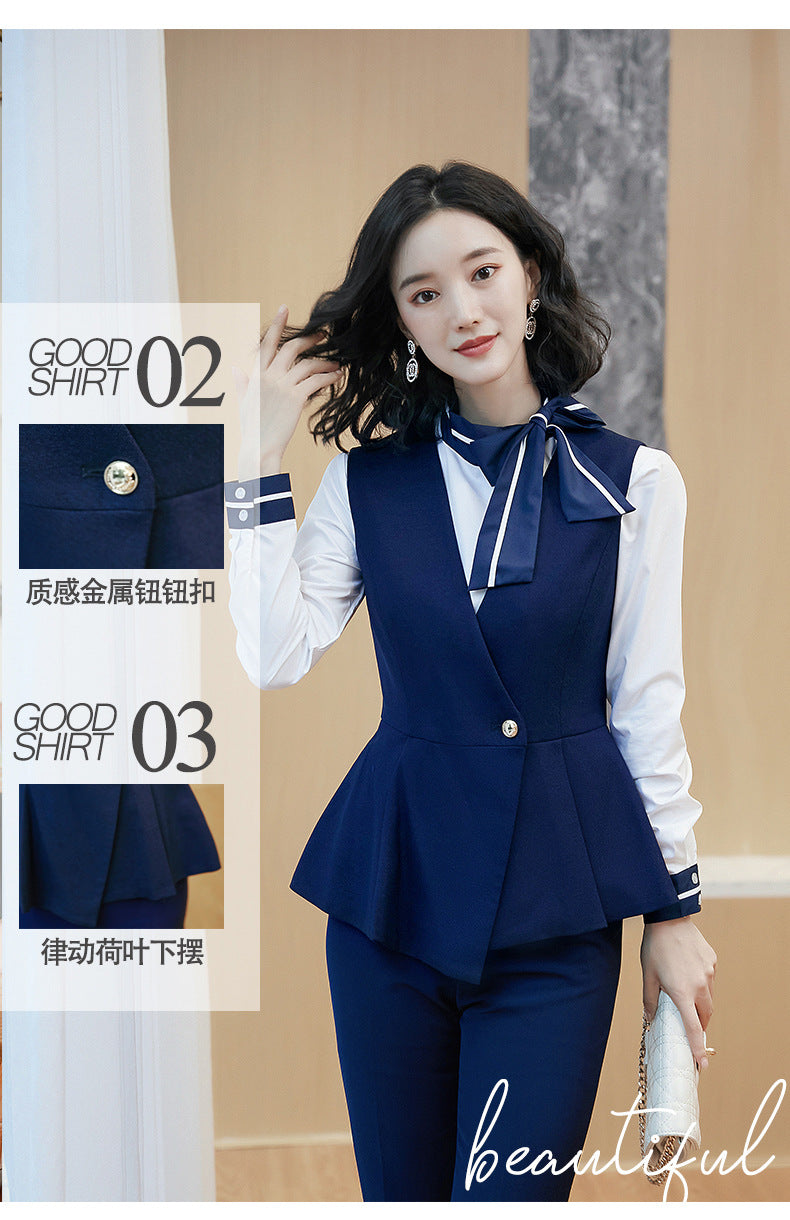 Business attire suit autumn and winter work fashion temperament Goddess fan suit hotel front desk consultant beauty salon overalls