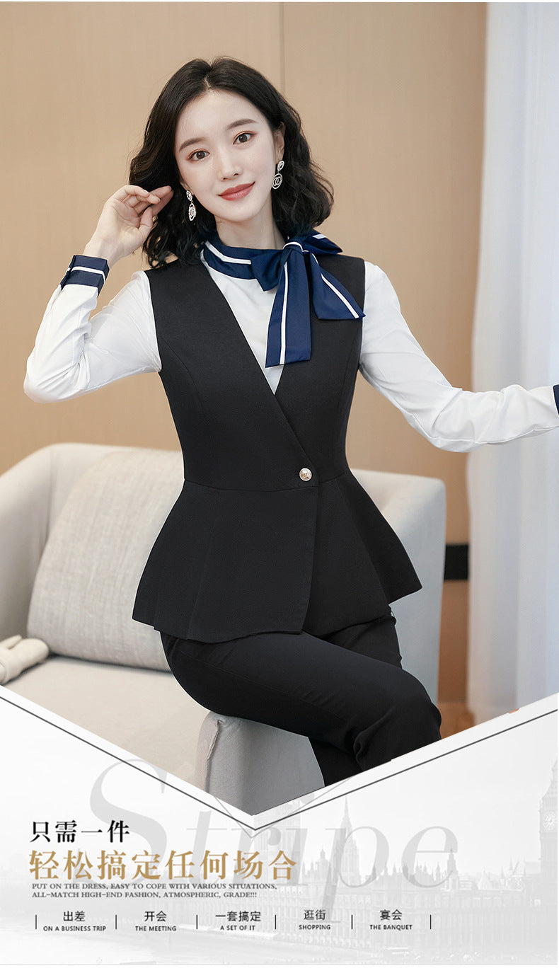 Business attire suit autumn and winter work fashion temperament Goddess fan suit hotel front desk consultant beauty salon overalls