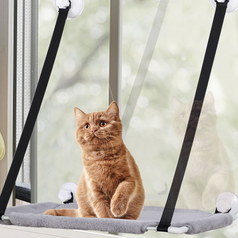 Cross-Border New Cat Hammock with Suction Cups for Windows, Hanging Cat Nest, Double-Layer Wall-Mounted Cat Climbing Frame, Toy Cat Hammock