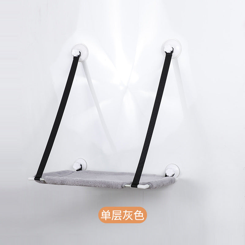 Cross-Border New Cat Hammock with Suction Cups for Windows, Hanging Cat Nest, Double-Layer Wall-Mounted Cat Climbing Frame, Toy Cat Hammock