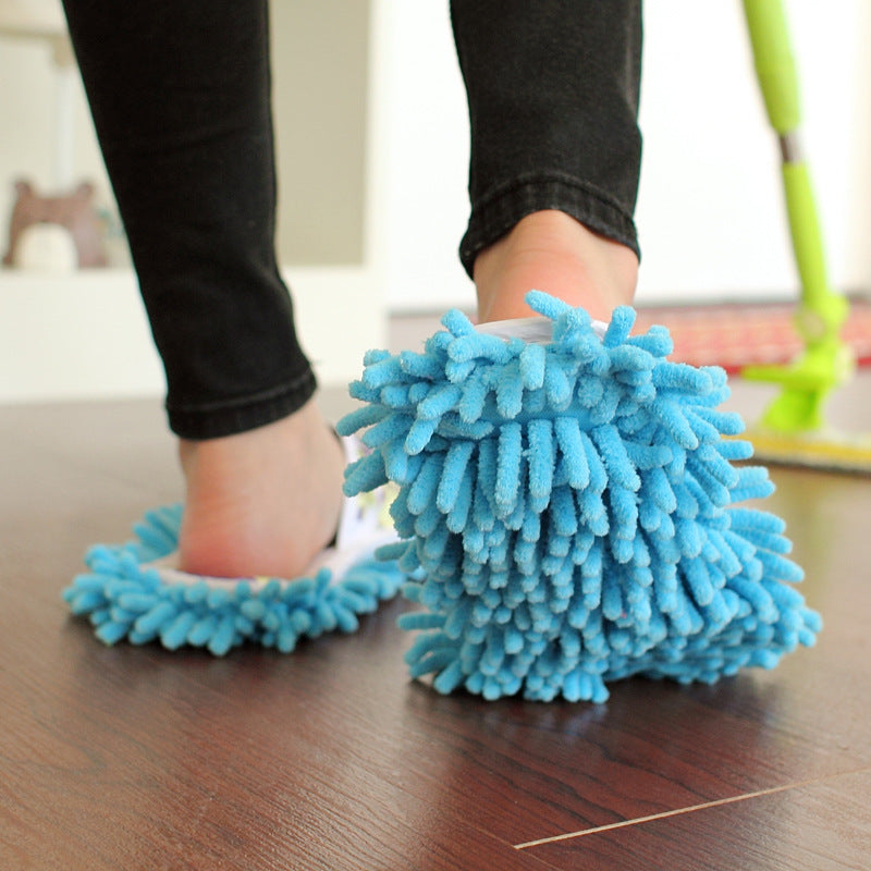 Chenille Lazy Supplies Removable and Washable Cleaning Winter Floor Slippers Floor Mopping and Cleaning Slippers Base 1 Pair