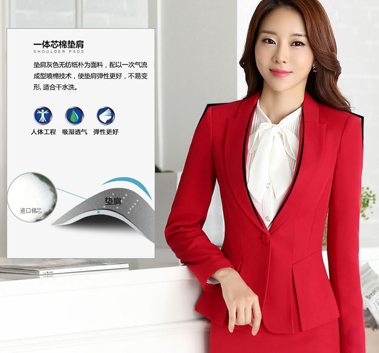 2024 Autumn Professional suit Women's Long Sleeve OL Suit suit Women's Dress Interview Wrinkle-resistant Non-iron Work Clothes ol