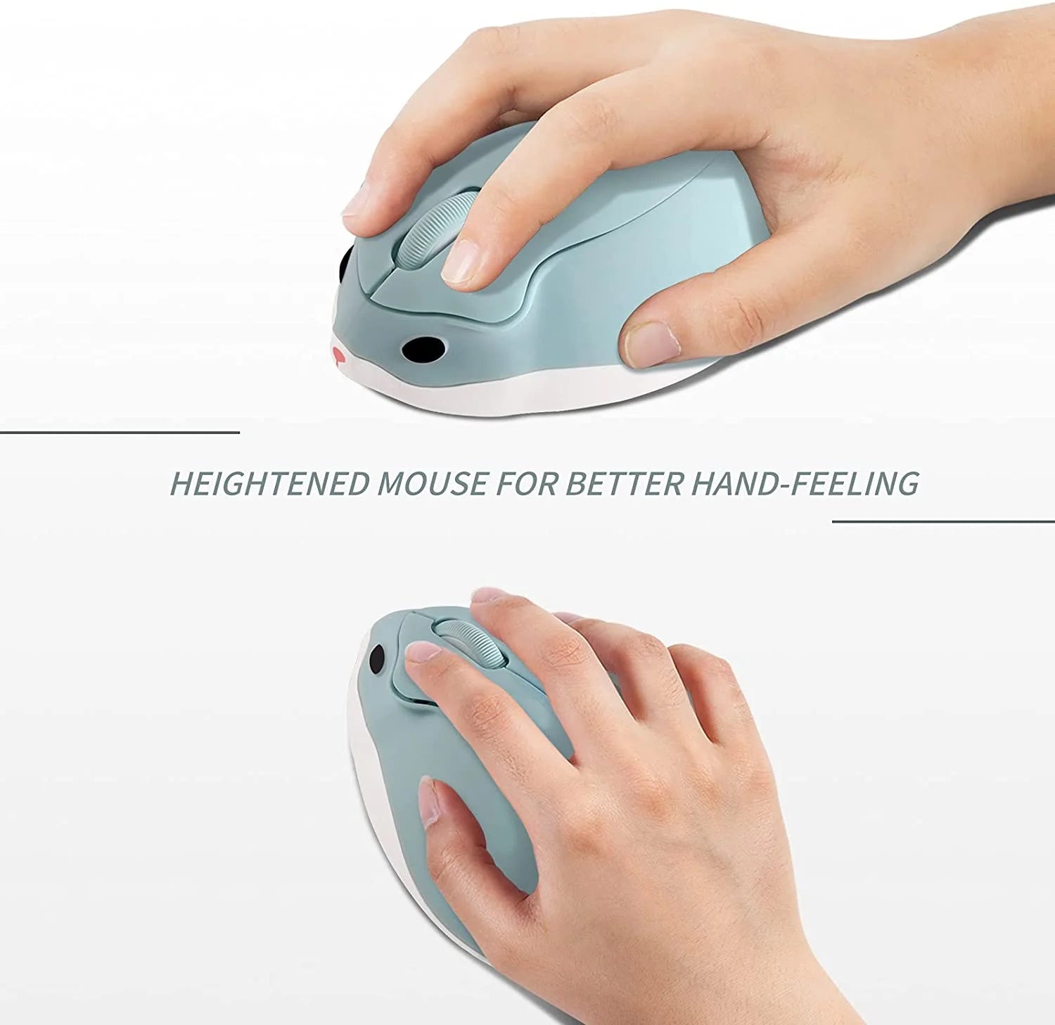 Wireless Mouse, Cute Hamster Shape Computer Mouse, Silent Mouse 2.4Ghz 1200DPI Optical Mouse with USB Receiver, Cordless Mouse for Laptop Computer