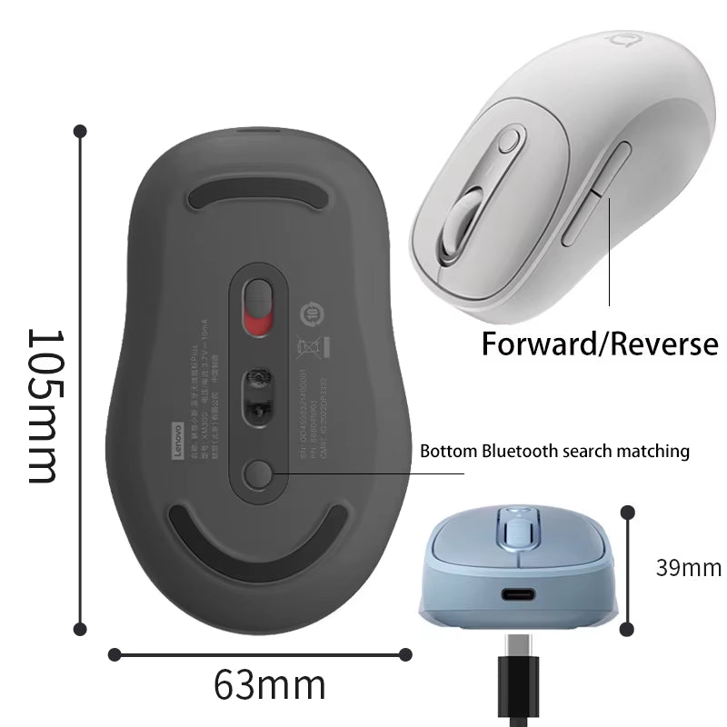 Mouse Xiaoxin plus Bluetooth Wireless Mouse Twilight Dark Gray Bluetooth Dual Mode Mouse Silent Office Mouse Rechargeable Mouse