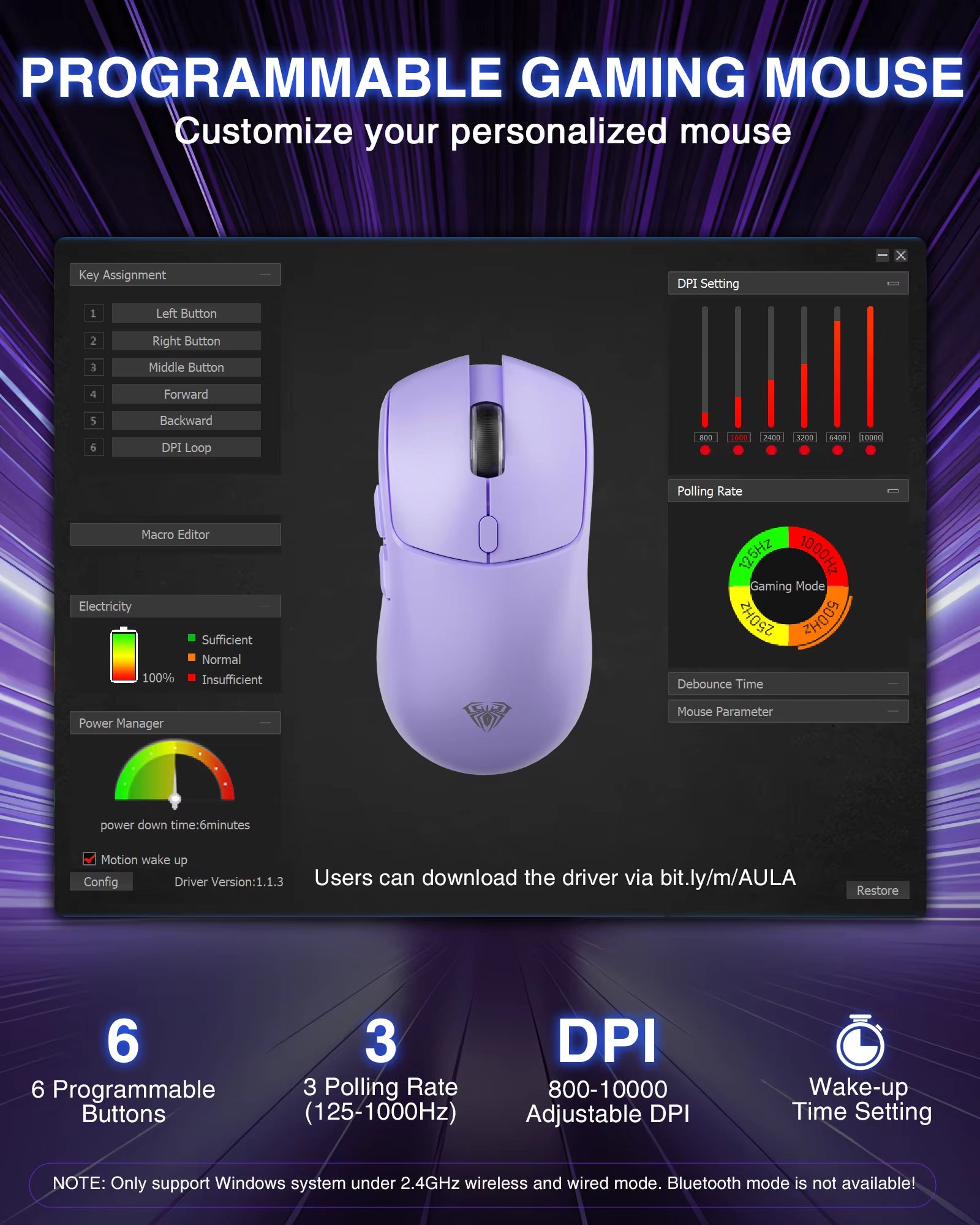 SC580 Gaming Mouse Tri-Mode Rechargeable Ergonomic Bluetooth Mouse 10000 DPI Wireless Bluetooth Mice for Office Gaming