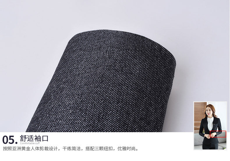 Autumn Wrinkle-Free Business Attire Women's Suit Long-Sleeved Ol Stand-Up Collar Suit Pants Hotel Sales Front Desk Work Uniform