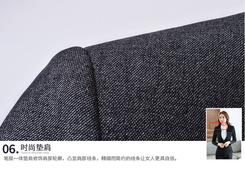 Autumn Wrinkle-Free Business Attire Women's Suit Long-Sleeved Ol Stand-Up Collar Suit Pants Hotel Sales Front Desk Work Uniform