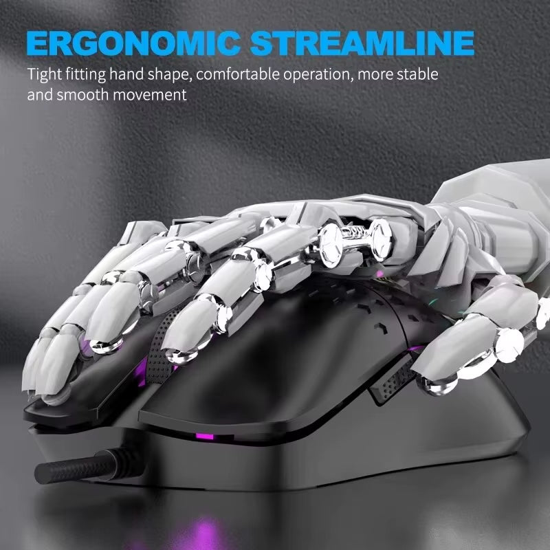 G701 Wired 6 Keys Mouse Colorful Lighting Gaming and Office for Microsoft Windows and Apple IOS System