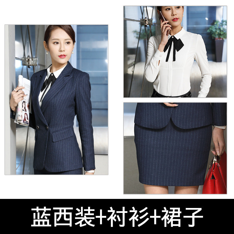 Processing men's and women's business wear women's suit suit long sleeve slim beauty salon women's work clothes wholesale bank Korean version