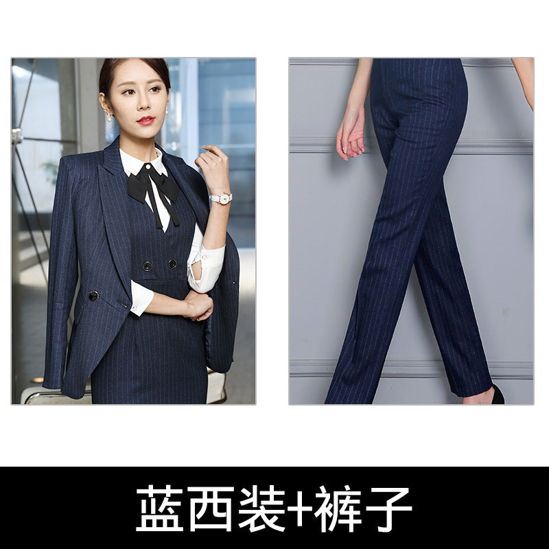 Processing men's and women's business wear women's suit suit long sleeve slim beauty salon women's work clothes wholesale bank Korean version