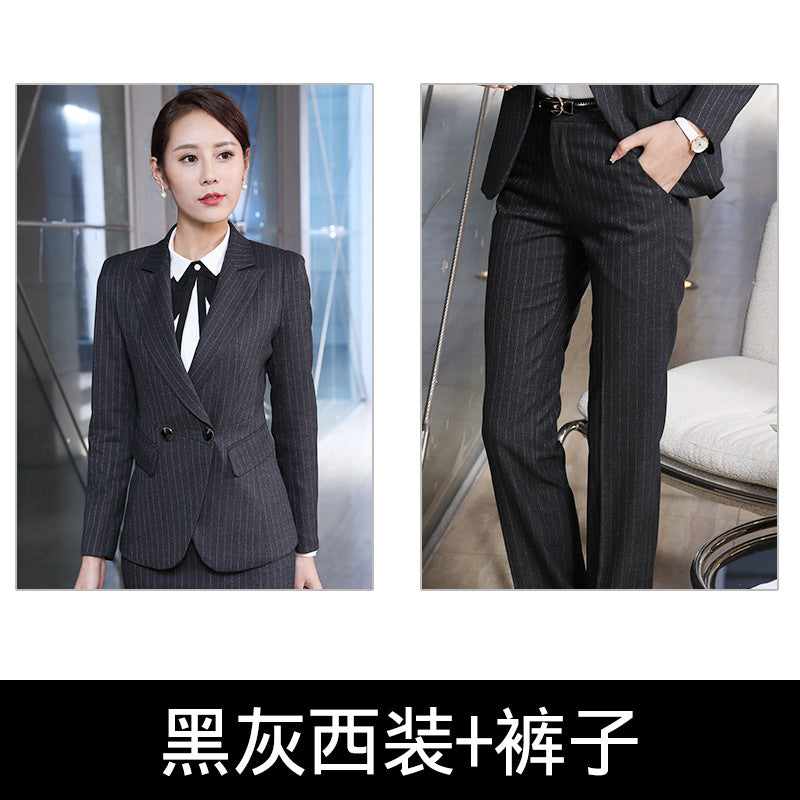 Processing men's and women's business wear women's suit suit long sleeve slim beauty salon women's work clothes wholesale bank Korean version