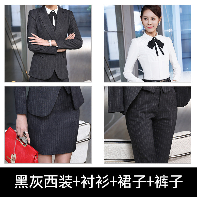 Processing men's and women's business wear women's suit suit long sleeve slim beauty salon women's work clothes wholesale bank Korean version