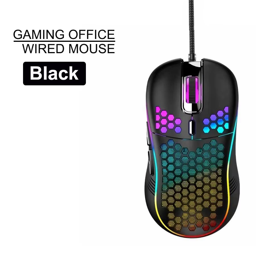 USB Wired Gaming Office Mouse Mechanical Mouse USB Illuminated Mouse 7200DPI Adjustable Optical Gaming Mouse for Desktop Laptop