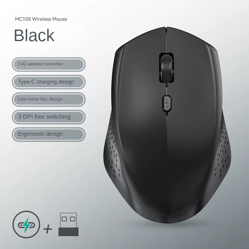 6 Buttons 2.4G Wireless Mouse Bluetooth 5.4 Mouse Dual-Mode Rechargeable Mice 1600 DPI Office Mouse Gaming Mouse for PC Laptop