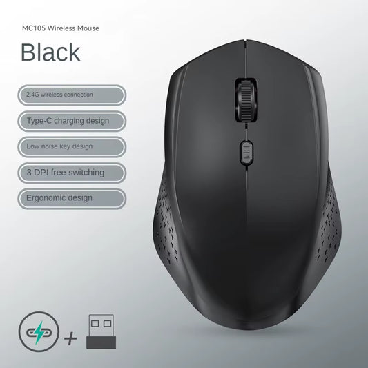 6 Buttons 2.4G Wireless Mouse Bluetooth 5.4 Mouse Dual-Mode Rechargeable Mice 1600 DPI Office Mouse Gaming Mouse for PC Laptop