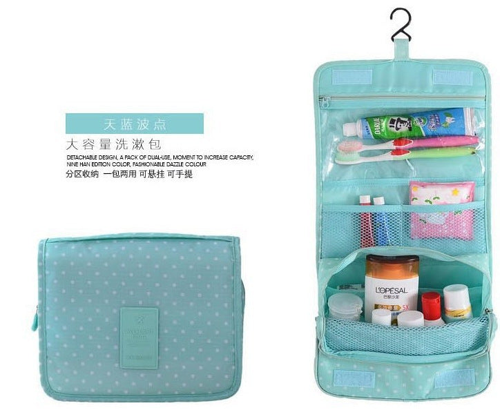 Travel Hanging Storage Toiletry Bag Waterproof Cosmetic Bag Oxford Cloth Folding Portable Travel Bag Waterproof Portable