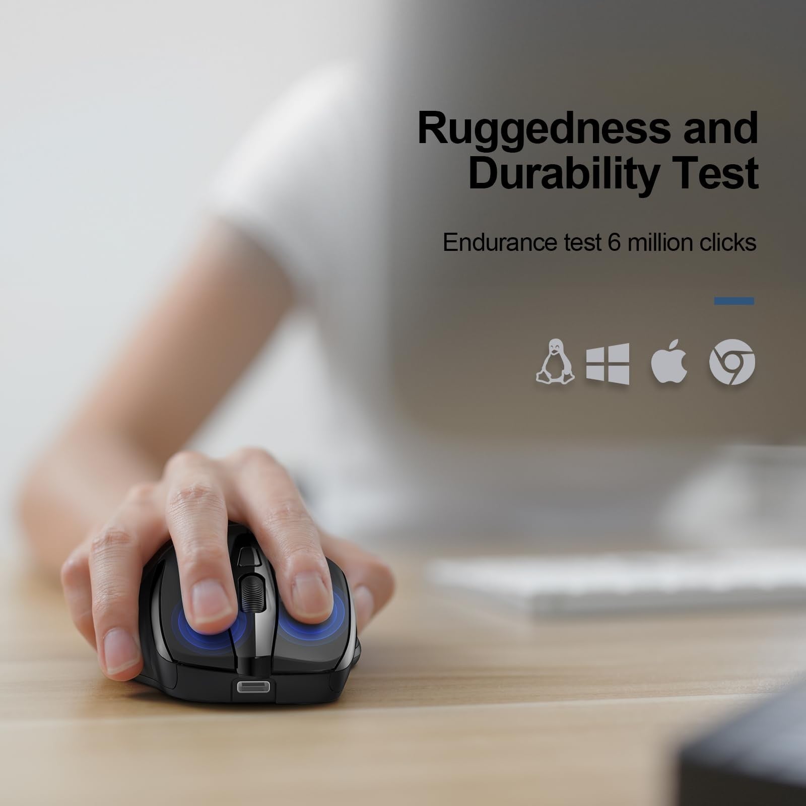 TECKNET Wireless Mouse, 2.4G Ergonomic Optical Mouse, Computer Mouse for Laptop,