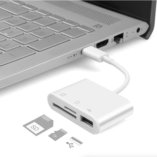 USB-C 3-in-1 Hub Adapter with SD Card Reader