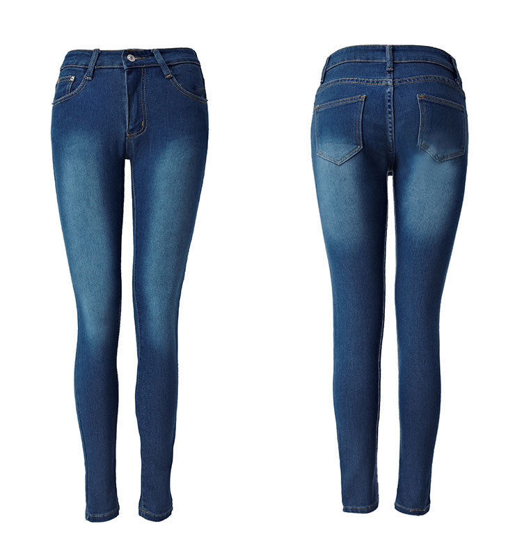 WISH AliExpress Ebay European and American Internet Hot Jeans High Waist Elastic Slim Fit Foreign Trade Pencil Leg Pants