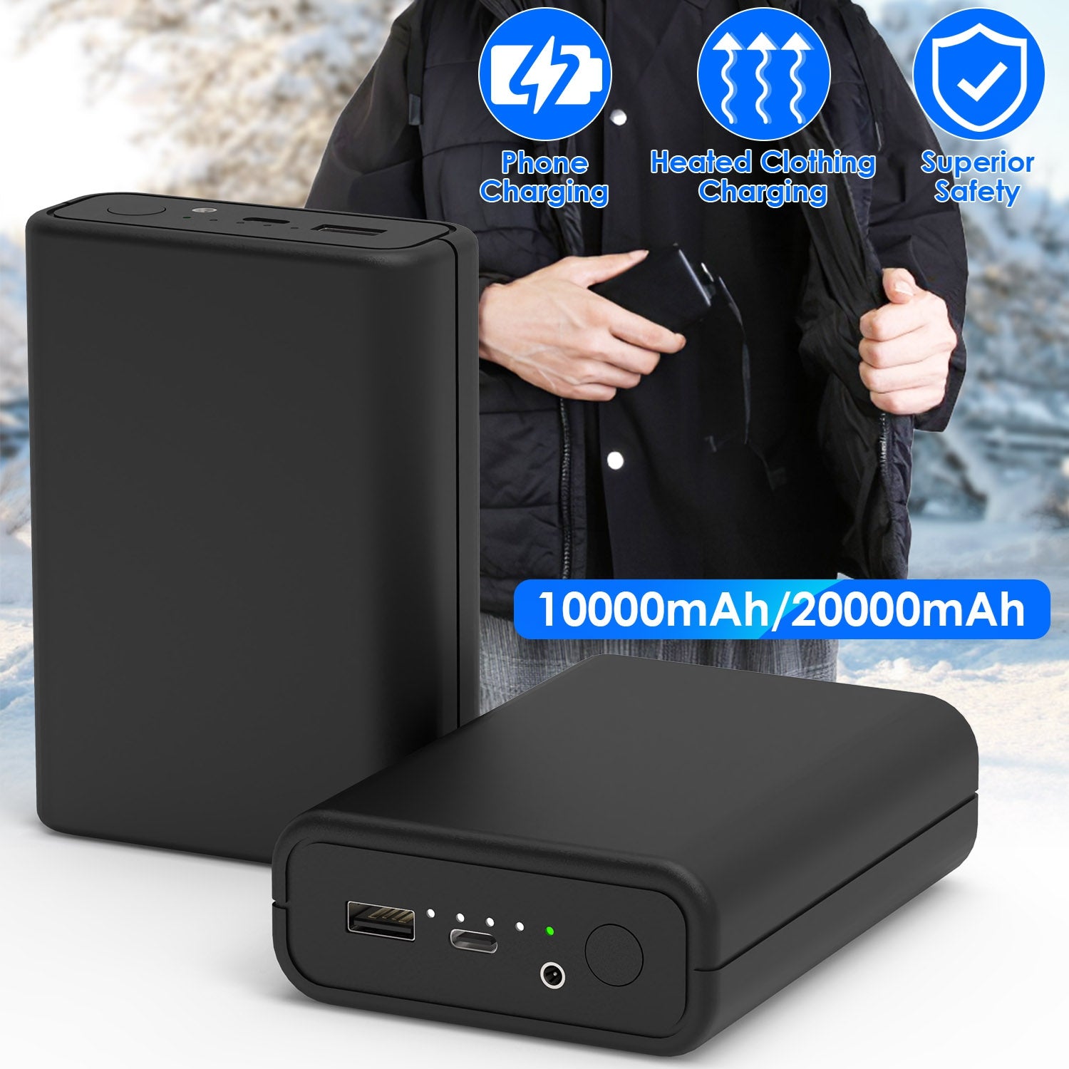 10,000mAh Power Bank For Heated Jackets