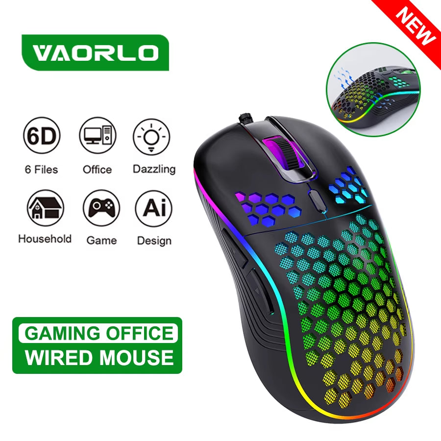 USB Wired Gaming Office Mouse Mechanical Mouse USB Illuminated Mouse 7200DPI Adjustable Optical Gaming Mouse for Desktop Laptop