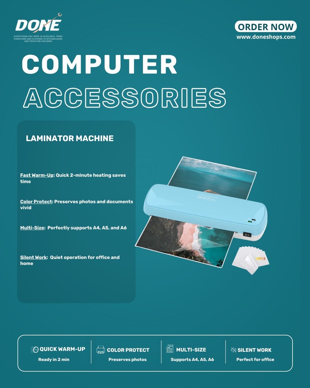 ColorGuard Fast Warm-Up A4/A5/A6 Laminator Machine