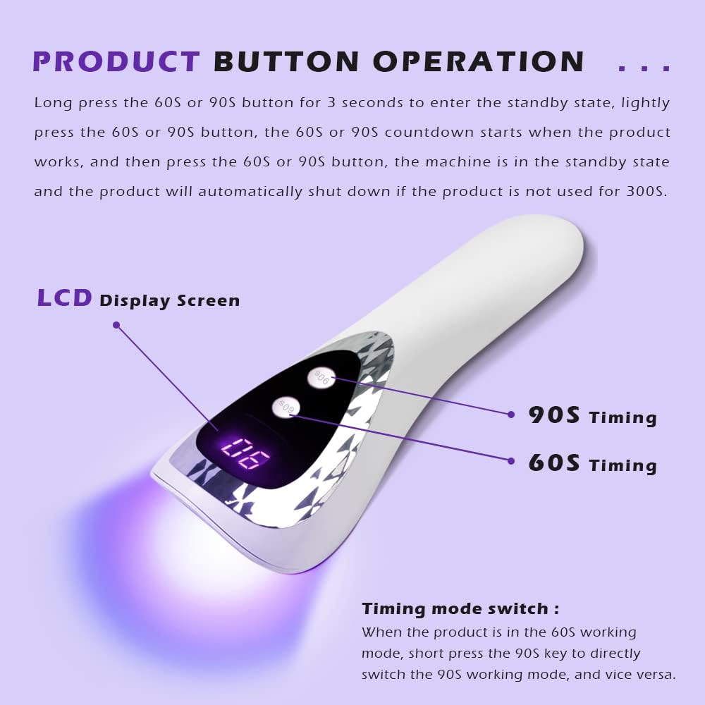 UV LED Light Rechargeable for Nails Nail Dryer Resin Art Fast-Dry Machine Gel Dryer for Nails 5V USB