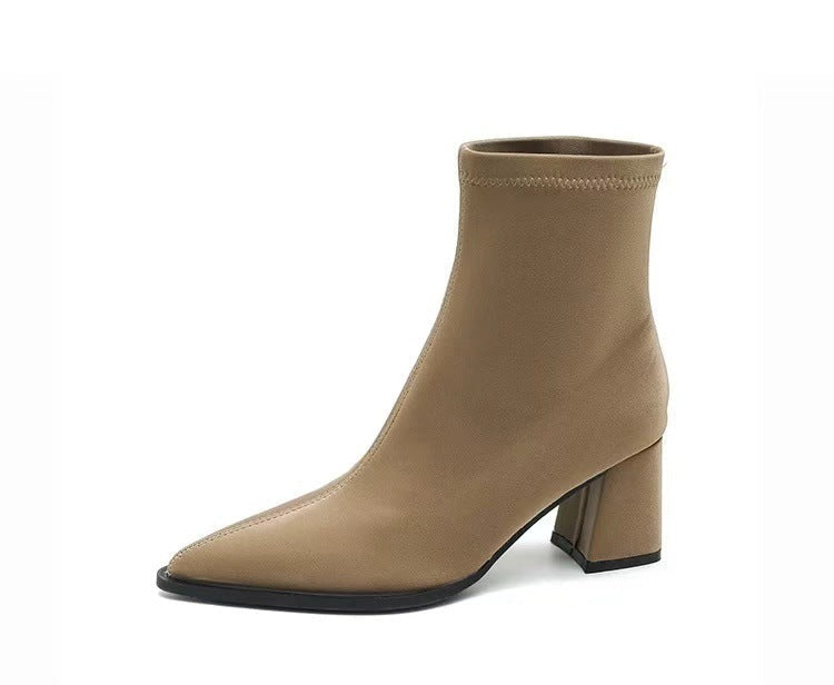 Women's Stretch Fashion Suede Pointed Martin Boots