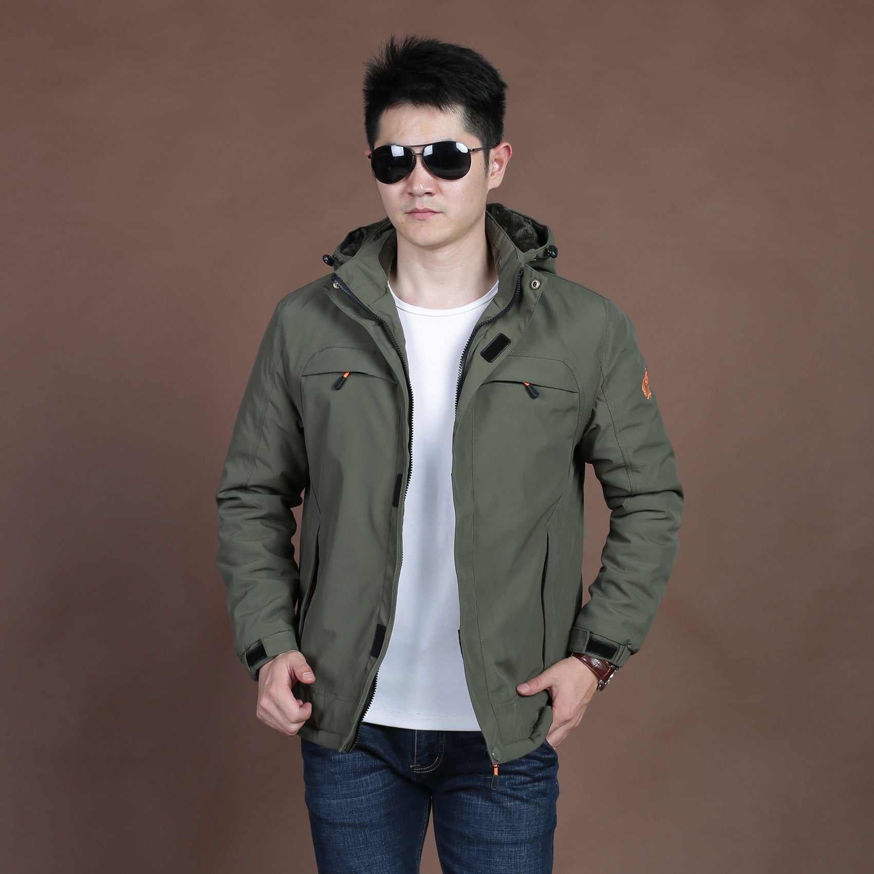 Men's Jacket, Cotton Coat, Nylon Composite Fabric, Casual Cotton Coat, Quick-Drying, Warm, Breathable, Winter Middle-Aged Men's Jacket