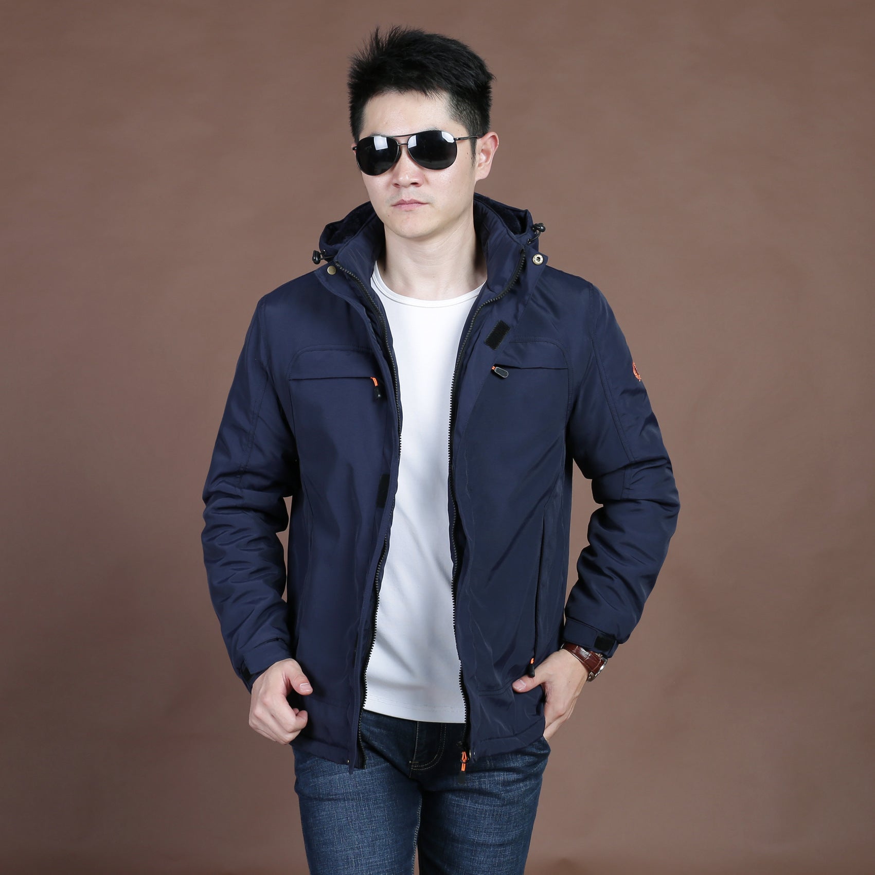 Men's Jacket, Cotton Coat, Nylon Composite Fabric, Casual Cotton Coat, Quick-Drying, Warm, Breathable, Winter Middle-Aged Men's Jacket